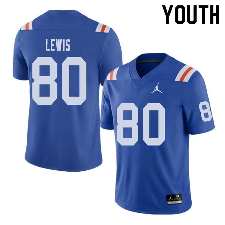 Jordan Brand Youth #80 C'yontai Lewis Florida Gators Throwback Alternate College Football Jerseys Sa